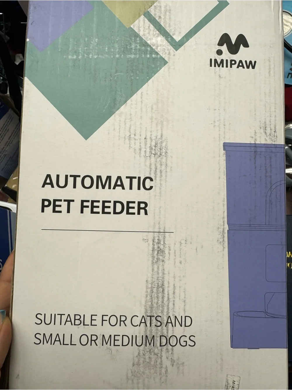Automatic Pet Feeder - White with Purple Accent